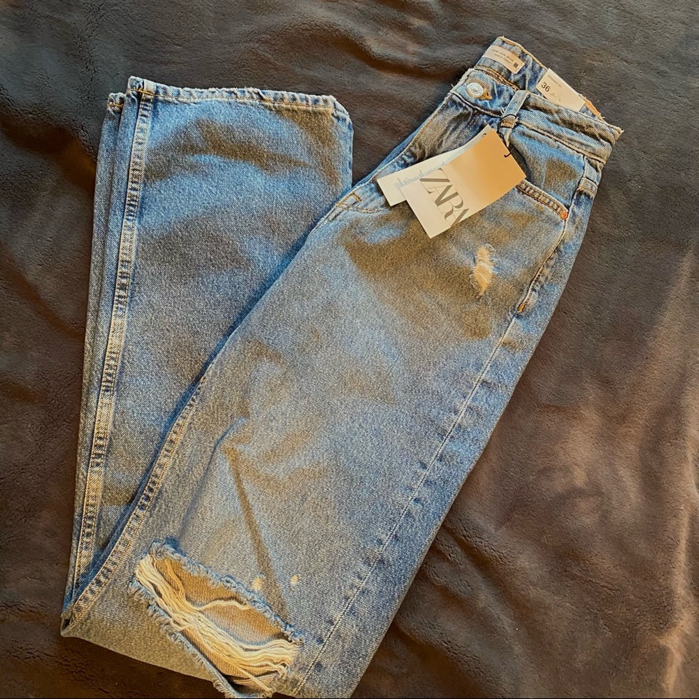 NWT Zara Super High Rise Straight Jeans